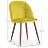 Buy Dining Chair - Upholstered in Velvet - Scandinavian Design - Bennett Yellow 59991 - prices