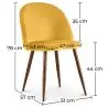 Buy Dining Chair - Upholstered in Velvet - Scandinavian Design - Bennett Yellow 59991 - in the EU