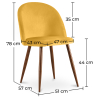 Buy Dining Chair - Upholstered in Velvet - Scandinavian Design - Bennett Yellow 59991 with a guarantee