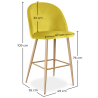 Buy Velvet Upholstered Stool - Scandinavian Design - Bennett Yellow 59992 - prices
