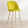 Buy Velvet Upholstered Stool - Scandinavian Design - Bennett Yellow 59992 - prices