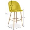 Buy Velvet Upholstered Stool - Scandinavian Design - Bennett Yellow 59992 with a guarantee