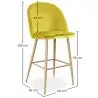 Buy Velvet Upholstered Stool - Scandinavian Design - Bennett Yellow 59992 - prices