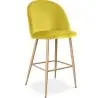 Buy Velvet Upholstered Stool - Scandinavian Design - Bennett Yellow 59992 in the Europe