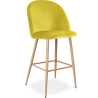 Buy Velvet Upholstered Stool - Scandinavian Design - Bennett Yellow 59992 - prices