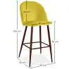 Buy Velvet Upholstered Stool - Scandinavian Design - Bennett Yellow 59993 with a guarantee