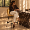 Buy Bar stool accent velvet upholstered retro design 73 cm - Peva Mustard 59997 in the Europe