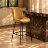 Buy Bar stool accent velvet upholstered retro design 73 cm - Peva Mustard 59997 - prices