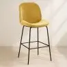 Buy Bar Stool Accent Velvet Upholstered Retro Design 73cm - Elias Mustard 59997 - prices