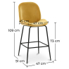 Buy Bar Stool Accent Velvet Upholstered Retro Design - Elias Taupe 59997 with a guarantee