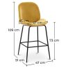 Buy Bar Stool Accent Velvet Upholstered Retro Design - Elias Mustard 59997 with a guarantee