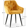 Buy Dining Chair with Armrests - Upholstered in Velvet - Carrol Yellow 59998 with a guarantee