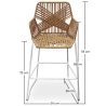 Buy Bar Stool Design Boho Bali Rattan Synthetic 75cm - Zane Natural wood 60005 - in the EU