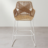 Buy Bar Stool Design Boho Bali Rattan Synthetic 75cm - Zane Natural wood 60005 - prices