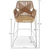 Buy Bar Stool Design Boho Bali Rattan Synthetic 75cm - Zane Natural wood 60005 in the Europe