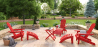 Buy Garden Chair Footrest Adirondack Wood Outdoor Furniture - Anela Red 60006 in the Europe