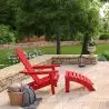 Buy Garden Chair Footrest Adirondack Wood Outdoor Furniture - Anela Red 60006 - in the EU