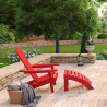 Buy Garden Chair Footrest Adirondack Wood Outdoor Furniture - Anela Red 60006 - in the EU