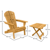 Buy Garden Chair + Table Adirondack Wood Outdoor Furniture Set - Anela Natural wood 60008 - in the EU