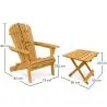 Buy Garden Chair + Table Adirondack Wood Outdoor Furniture Set - Anela Natural wood 60008 with a guarantee