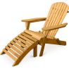 Buy Adirondack long Chair + Footrest Wood Outdoor Furniture Set - Anela Natural wood 60009 at MyFaktory