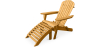 Buy Adirondack long Chair + Footrest Wood Outdoor Furniture Set - Anela Red 60009 - prices