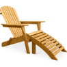 Buy Adirondack long Chair + Footrest Wood Outdoor Furniture Set - Anela Red 60009 - in the EU