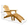 Buy Adirondack long Chair + Footrest Wood Outdoor Furniture Set - Anela Natural wood 60009 at MyFaktory