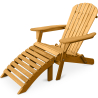 Buy Adirondack long Chair + Footrest Wood Outdoor Furniture Set - Anela Red 60009 - prices
