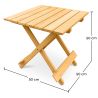 Buy Adirondack Garden long Chair + Footrest + Table Wood Outdoor Furniture Set - Anela Natural wood 60010 at MyFaktory