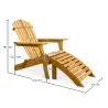 Buy Adirondack Garden long Chair + Footrest + Table Wood Outdoor Furniture Set - Anela Red 60010 in the Europe