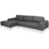 Buy Design Living-room Corner Sofa (5 seats) - Right Angle - Fabric Dark grey 26731 - in the EU