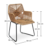Buy Garden Dining Chair Design Boho Bali Rattan Synthetic - Zane Black 60015 home delivery