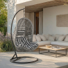 Buy Hanging Garden Chair Rattan Synthetic Design Boho Bali Egg Style - Etania Grey 60017 - prices