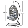 Buy Hanging Garden Chair Rattan Synthetic Design Boho Bali Egg Style - Etania Grey 60017 in the Europe