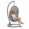 Buy Hanging Garden Chair Rattan Synthetic Design Boho Bali Egg Style - Etania Grey 60017 at MyFaktory