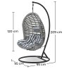 Buy Hanging Garden Chair Rattan Synthetic Design Boho Bali Egg Style - Etania Grey 60017 - prices