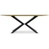 Buy Dining Table 220 cm Rectangular Industrial Design – Wood & Black Metal – 6/8 Seats – Holh Natural wood 60019 at MyFaktory
