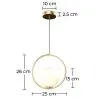 Buy Hanging light, metal and glass - Gele Gold 60027 home delivery