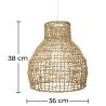 Buy Hanging Lamp Boho Bali Design Natural Rattan - Chi Natural wood 60031 - in the EU