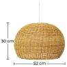 Buy Hanging Lamp Boho Bali Design Natural Rattan - Vin Natural wood 60034 - prices