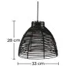Buy Hanging Lamp Boho Bali Design Natural Rattan - Tui Black 60037 home delivery