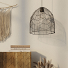 Buy Hanging Lamp Boho Bali Design Natural Rattan - Huy Black 60040 at MyFaktory