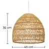Buy Hanging Lamp Boho Bali Design Natural Rattan - 40 cm - Seam Natural wood 60044 - in the EU