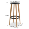 Buy Cesar bar stool 76cm  - Wood Black 58246 - prices