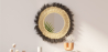 Buy Wall Mirror - Boho Bali Round Design (60 cm) - Melu Natural wood 60059 with a guarantee