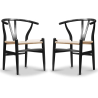 Buy X2 Dining Chair Scandinavian Design Wooden Cord Seat - Wish Black 60062 - prices