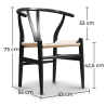 Buy X2 Dining Chair Scandinavian Design Wooden Cord Seat - Wish Black 60062 home delivery