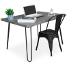 Buy Grey Hairpin 120x90 Desk Table + Bistrot Metalix Chair Black 60069 - in the EU
