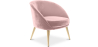 Buy Velvet upholstered accent chair with wooden legs - Oirna Light Pink 60077 at MyFaktory
